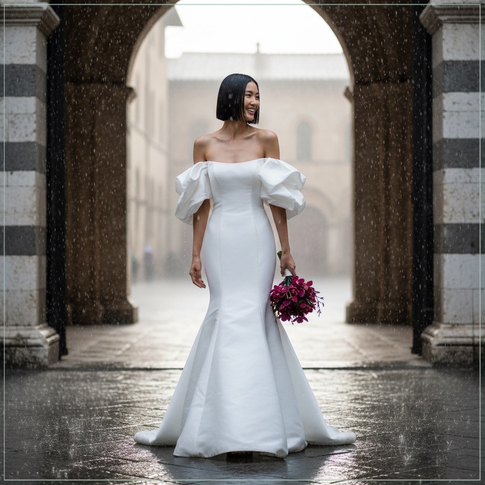 $8500 Monique Lhuillier ‘Admire’ Mikado Silk Runway Bridal Gown - Picture 14 of 16